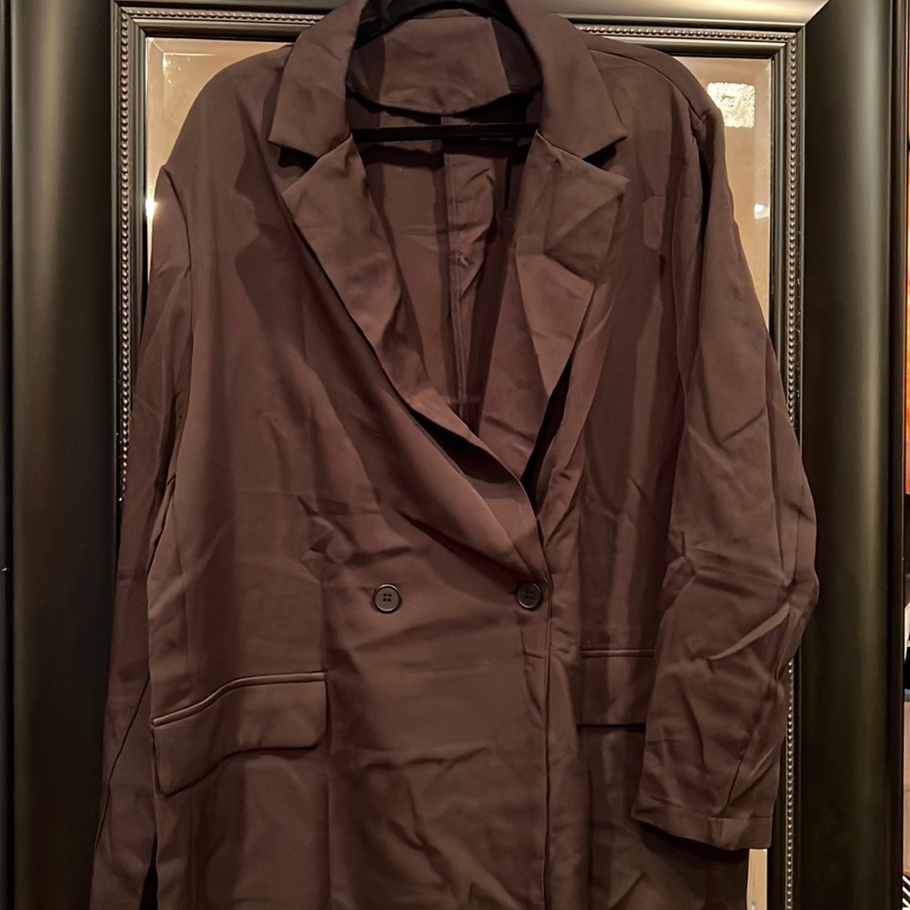 Black Double Breasted Oversized Blazer